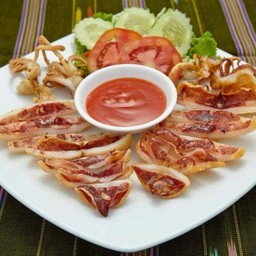 ปลาหมึกเกาะสีชังแดดเดียว