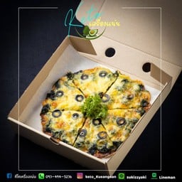 พิซซ่าคีโต เครื่องแน่น หน้าผักโขม