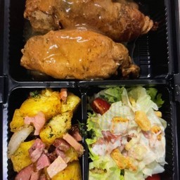 เนื้อม้วนพันเบคอนหอมหัวใหญ่