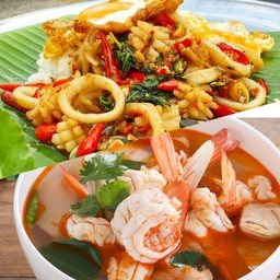 กะเพราถาด (ต้มยำ แกงจืด) ครัวลุงตรี โชคชัย4