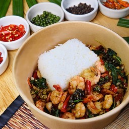 กะเพรากุ้งหัวร้อน