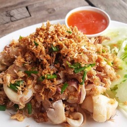 หมึกทอดกระเทียม