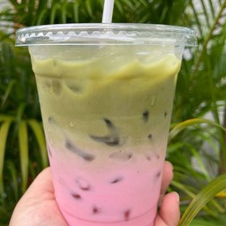 นมชมพู+ชาเขียว