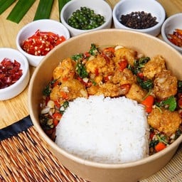 กะเพราไก่คาราเกะหัวร้อน