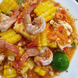 ตำไทยข้าวโพดกุ้งสุก