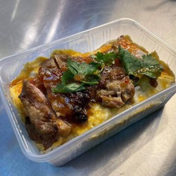 ข้าวไข่ข้นไก่ย่าง Creamy Omelette and Grilled Chicken with Rice chicken 🐓