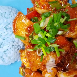 ข้าวยำไก่ทอด