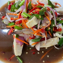 ยำหมูยอกุ้งสด