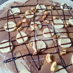 แป้งวนิลา นูเทล่า+กล้วยหอม+เม็ดมะม่วง