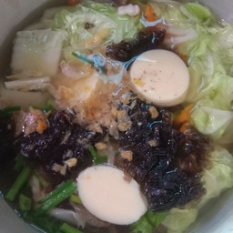 แกงจืดวุ้นเสันกุ้งสับเต้าหู้อ่อนสาหร่าย