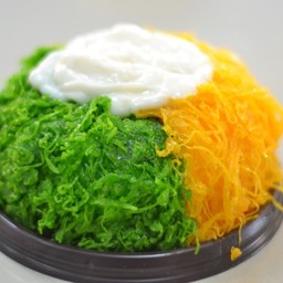 เค้กฝอยทอง+ฝอยทองใบเตย ลาวา