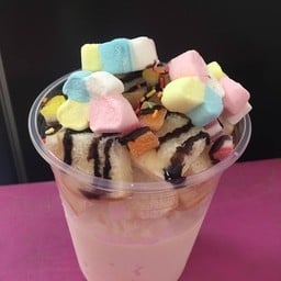 นมสดปังเย็น(แก้วถัง)ท็อปปิ้งฟรี 2 อย่าง