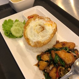 ข้าวกะเพราปลา+ไข่ดาว