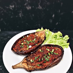 [อร่อยซ่ากับโค้ก] มะเขือม่วงทรงเครื่อง (1ลูก) +  โค้ก ออริจินัล (ขวด)