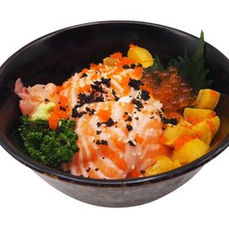 ข้าวหน้าปลาแซลมอน