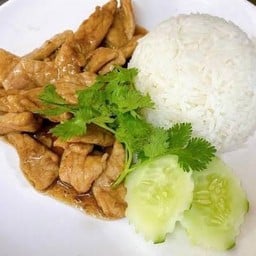 ข้าวหมูทอดกระเทียม