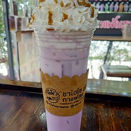 เผือกนมสดเย็น+วิปครีม