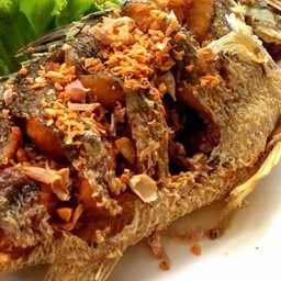 ปลาทับทิมทอดกระเทียม