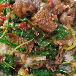 กะเพราเนื้อราดข้าว