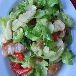 ผัดผักแขนงน้ำมันหอย