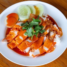 ข้าวหมูรวม(หมูกรอบ+หมูแดง)