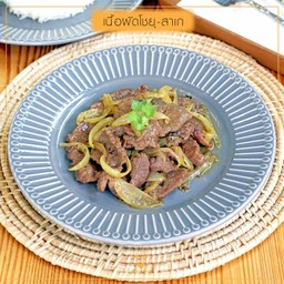 เนื้อผัดโชยุ-สาเก