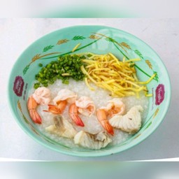 โจ๊กปลากระพง+กุ้ง