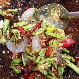 ตำถั่วกุ้งสด