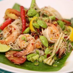 ตำซั่วสะตอกุ้งสุก (ปลาร้านัว)