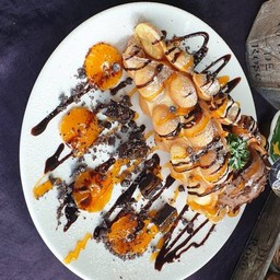 วาฟเฟิลฮ่องกงชอคโกเเลตส้ม