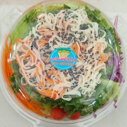 สลัดผักปูอัดใส่งาดำ