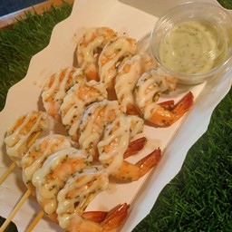 กุ้งย่างเนยราดซอสมายองเนส