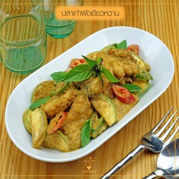 ปลาเก๋าผัดเขียวหวาน