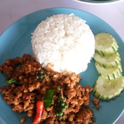 ผัดกะเพราไก่ราดข้าว