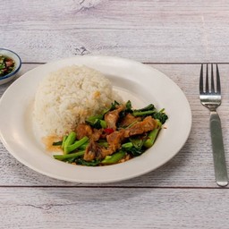ข้าวคะน้าน้ำมันหอย