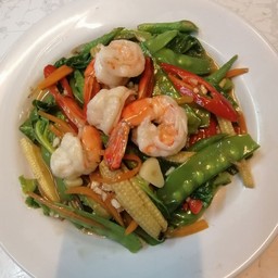 ถั่วลันเตาผัดกุ้ง