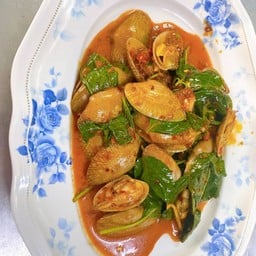 หอยลายผัดพริกเผา