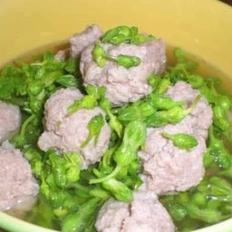 แกงจืดดอกขจรหมูเด้ง