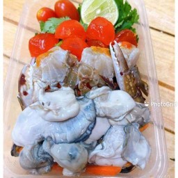 จิ๊บไก่ป็อป+เฟรนซ์ฟรายส+ยำ+อาหาร