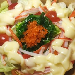 สลัด ปูอัดยำสาหร่ายไข่กุ้ง