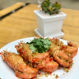 กุ้งแม่น้ำคั่วพริกเกลือ