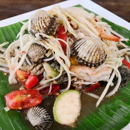 ตำปูปลาร้ากุ้งสดหอยแครง
