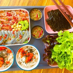 เซ็ทกุ้ง+แซลม่อนเกาหลี