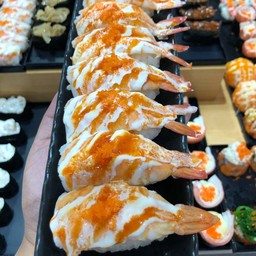 กุ้งซูชิราดสลัด+ซอสพริก