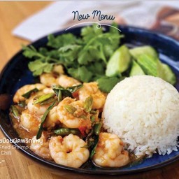 กุ้งแชบ๊วยผัดพริกขี้หนู