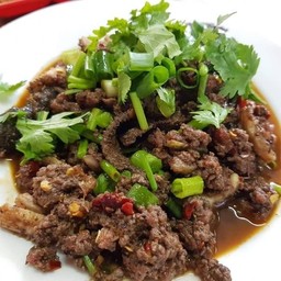 ลาบขมคัว สุกเนื้อ