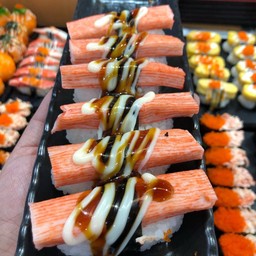 ปูอัดราดสลัด+ซอสหวาน