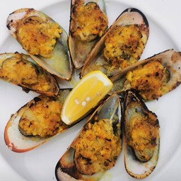 หอยแมลงภู่นิวซีเเลนด์อบชีส