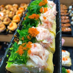 ไข่หวานสาหร่ายสลัดปูอัด โรยไข่กุ้งส้ม