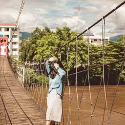 สะพานแขวน (ขัวโตงเตง) สะพานสีแดง แม่แจ่ม